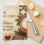 Personalisiertes Weihnachtsplätzchen-Austausch-Küc Geschirrtuch (Viertel Falte)