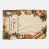 Personalisiertes Weihnachtsplätzchen-Austausch-Küc Geschirrtuch (Horizontal)