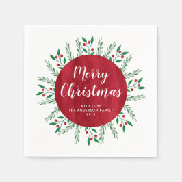 Personalisiertes Weihnachtsrot Serviette