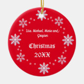 Personalisiertes Weihnachtsschneeflocken Keramik Ornament (Vorne)