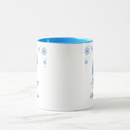 Personalisiertes Weihnachtsschneeflogramm C Tasse (Zentrum)