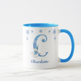 Personalisiertes Weihnachtsschneeflogramm C Tasse