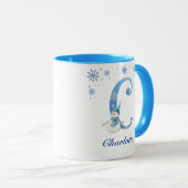 Personalisiertes Weihnachtsschneeflogramm C Tasse (VorderseiteRechts)