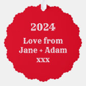 Personalisiertes Weihnachtsspiel Ornament Karte (Rückseite)