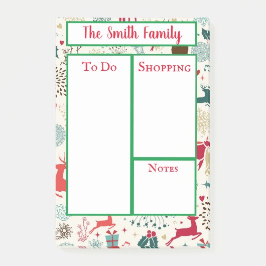 Personalisiertes Weihnachtsthema Post-it Klebezettel (Vorderseite)