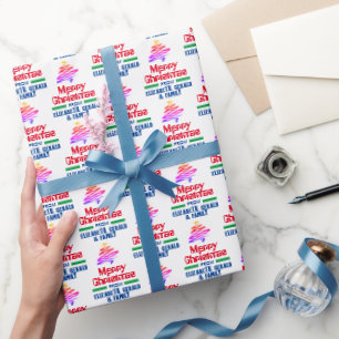 Personalisiertes Weihnachtswackelpapier Geschenkpapier