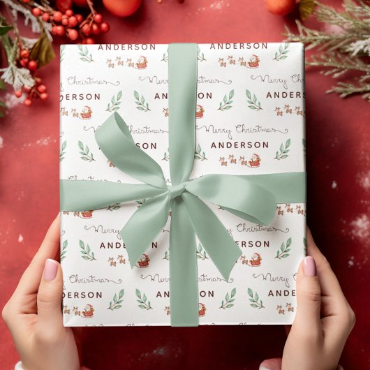 Personalisiertes Weihnachtswackelpapier Geschenkpapier