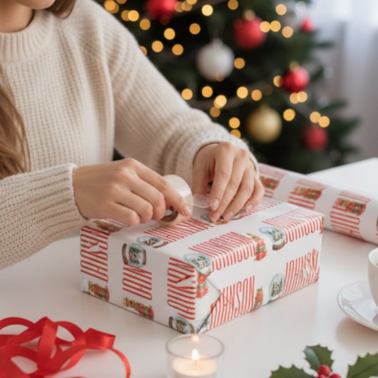 Personalisiertes Weihnachtswackelpapier Geschenkpapier Set