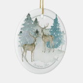 Personalisiertes Weihnachtswald Keramik Ornament (Rechts)