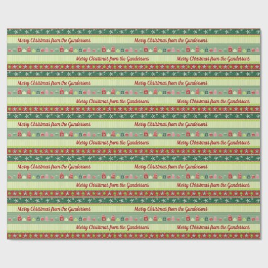 Personalisiertes Weihnachtswappenpapier Geschenkpapier (Flach)