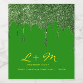 Personalisiertes Weihnachtsweinlabel - Grüner Glit Weinetikett (Einzelnes Label)