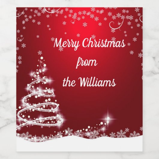 Personalisiertes Weihnachtsweinlabel Weinetikett (Einzelnes Label)