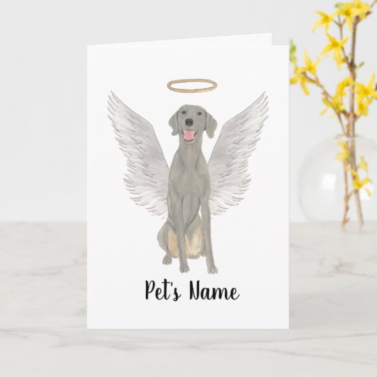 Personalisiertes Weimaraner-Beileid-Gedächtnis Karte (Gelbe Blume)