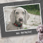 Personalisiertes Weimaraner-Hund-Foto und Name des Fleecedecke