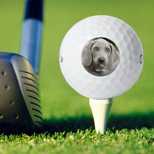 Personalisiertes Weimaraner-Hund-Foto und Name des Golfball