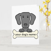 Personalisiertes Weimaraner Karte (Gelbe Blume)