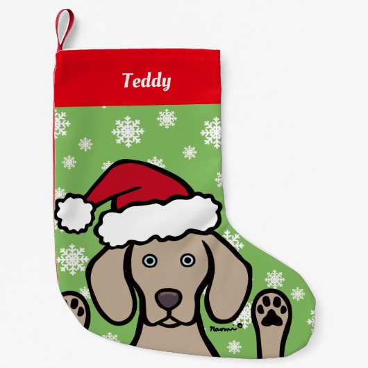 Personalisiertes Weimaraner Weihnachten Kleiner Weihnachtsstrumpf (Vorderseite)