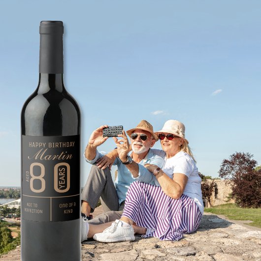 Personalisiertes Weinetikett 80. Geburtstag