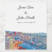 Personalisiertes Weinetikett Las Vegas Skyline (Einzelnes Label)
