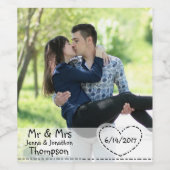 Personalisiertes Weinetikett mit Foto Couple Weddi (Einzelnes Label)