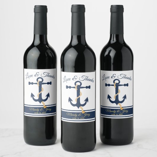 Personalisiertes Weinetikett mit Hochzeitsblauer A (Flaschen)