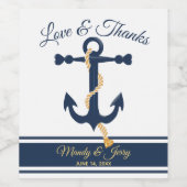 Personalisiertes Weinetikett mit Hochzeitsblauer A (Einzelnes Label)