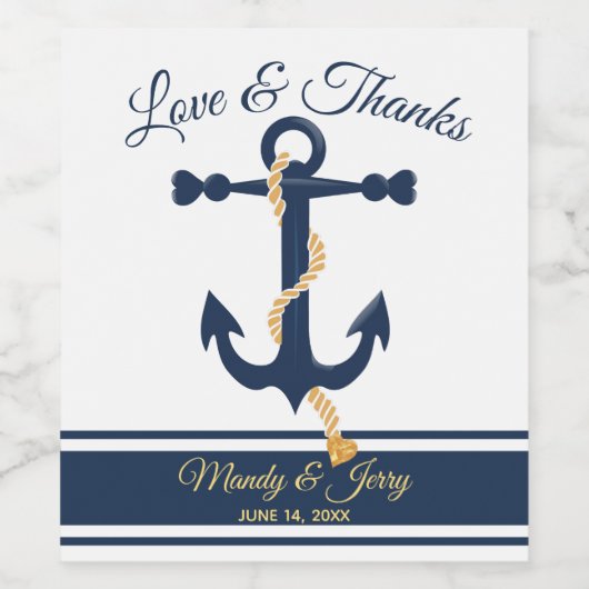 Personalisiertes Weinetikett mit Hochzeitsblauer A (Einzelnes Label)