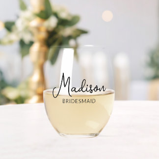 Personalisiertes Weinglas Bridesmaid Weinglas Ohne Stiel
