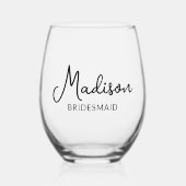 Personalisiertes Weinglas Bridesmaid Weinglas Ohne Stiel (Vorderseite)
