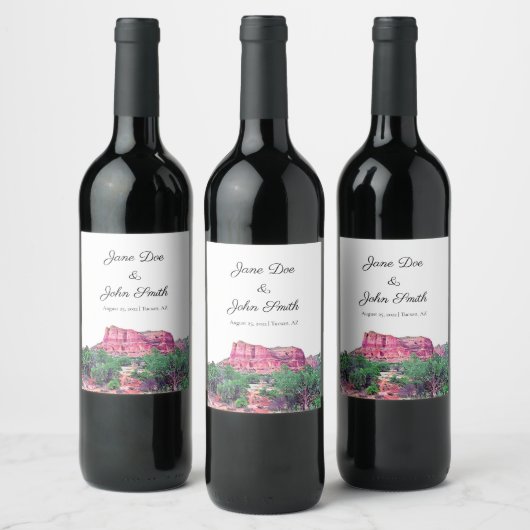 Personalisiertes Weinkeller Sedona Arizona Weinetikett (Flaschen)