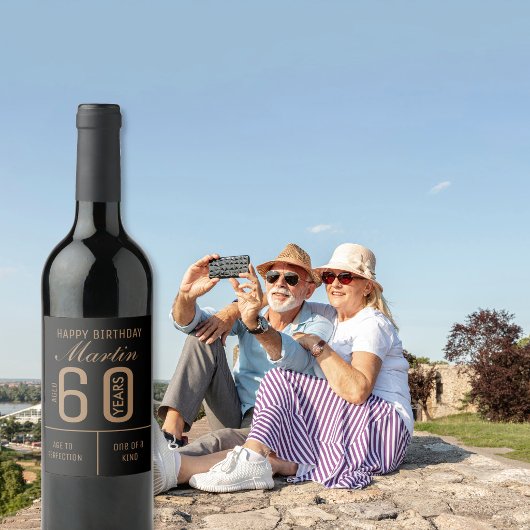 Personalisiertes Weinlabel 60. Geburtstag Weinetikett