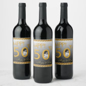 Personalisiertes Weinlabel Happy 50-jähriges Pic Weinetikett (Flaschen)