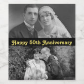 Personalisiertes Weinlabel Happy 50-jähriges Pic Weinetikett (Einzelnes Label)