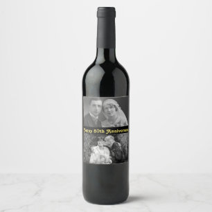 Personalisiertes Weinlabel Happy 50-jähriges Pic Weinetikett