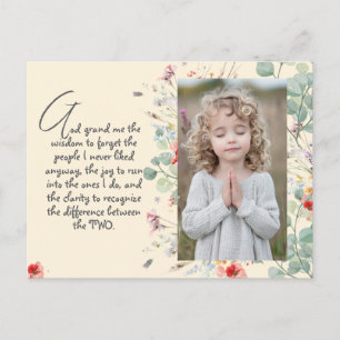 Personalisiertes Weisheitsgebet mit Foto, Name. . Postkarte