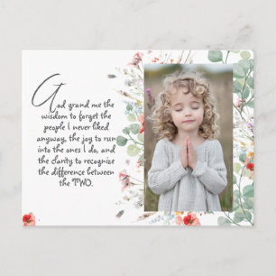 Personalisiertes Weisheitsgebet mit Foto, Name. . Postkarte