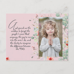 Personalisiertes Weisheitsgebet mit Foto, Name. . Postkarte