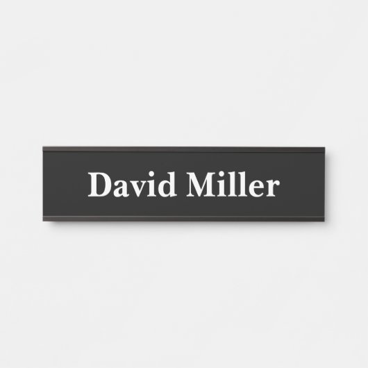 Personalisiertes Weiß auf Schwarzem Türschild (Vorderseite )