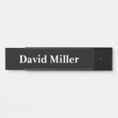 Personalisiertes Weiß auf Schwarzem Türschild (Vorderseite )