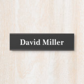 Personalisiertes Weiß auf Schwarzem Türschild (Vorderseite )