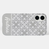 Personalisiertes weiß-graues Muster Case-Mate iPhone Hülle (Rückseite (Horizontal))
