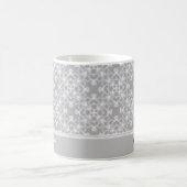 Personalisiertes weiß-graues Muster Kaffeetasse (Mittel)