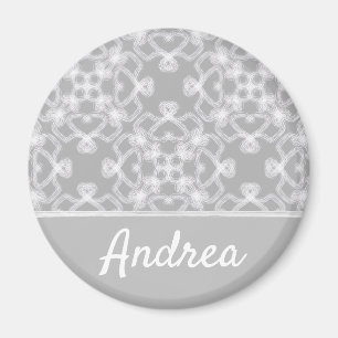 Personalisiertes weiß-graues Muster Magnet