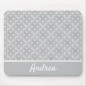 Personalisiertes weiß-graues Muster Mousepad (Vorne)