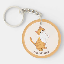 Personalisiertes Weiß Orange Katzenliebhaber Schlü Schlüsselanhänger
