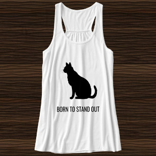 Personalisiertes Weiß Schwarz Katze Mama Familie H Tank Top