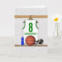 Personalisiertes Weiß und Grüne Basketball Jersey