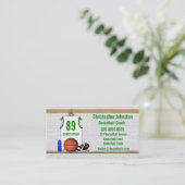 Personalisiertes Weiß und Grüne Basketball Jersey Visitenkarte (Stehend Vorderseite)