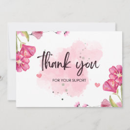 Personalisiertes Weiß und Rosa Dankeskarte