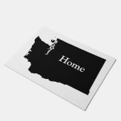 Personalisiertes Weiß und Schwarzes Washington Fußmatte (Schrägansicht)